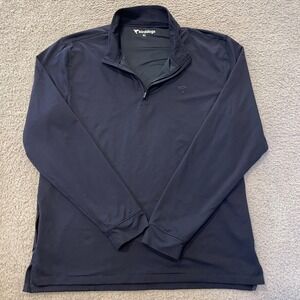 Birddogs 1/4 Zip Lined Pullover Shirt Mens XL Navy Blue Long Sleeve Performance